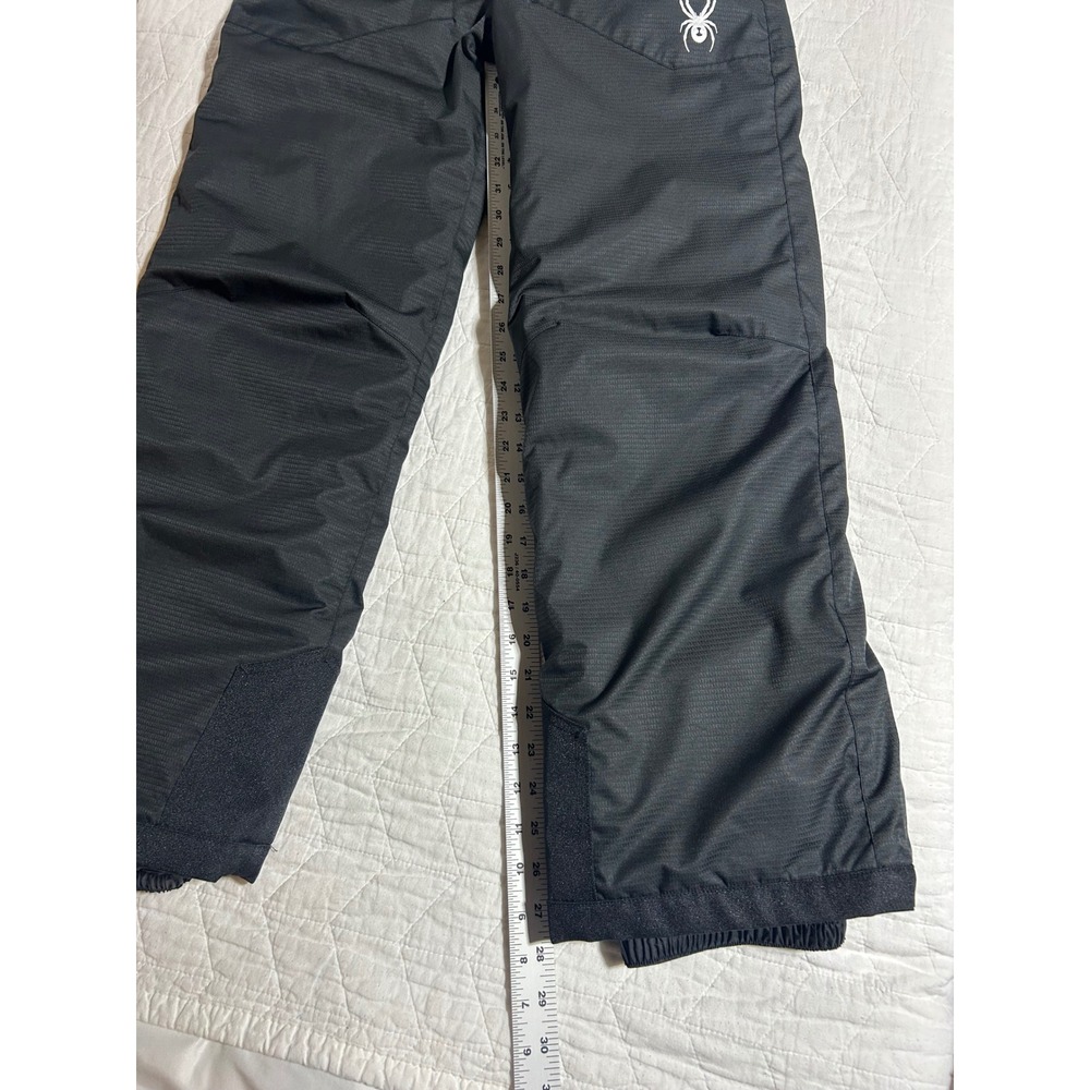 Spyder Black Kids Snow Pants with White Spider Logo - Picture 2 of 6